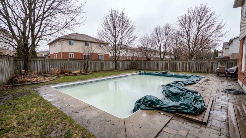 Cloudy white pool water after spring opening