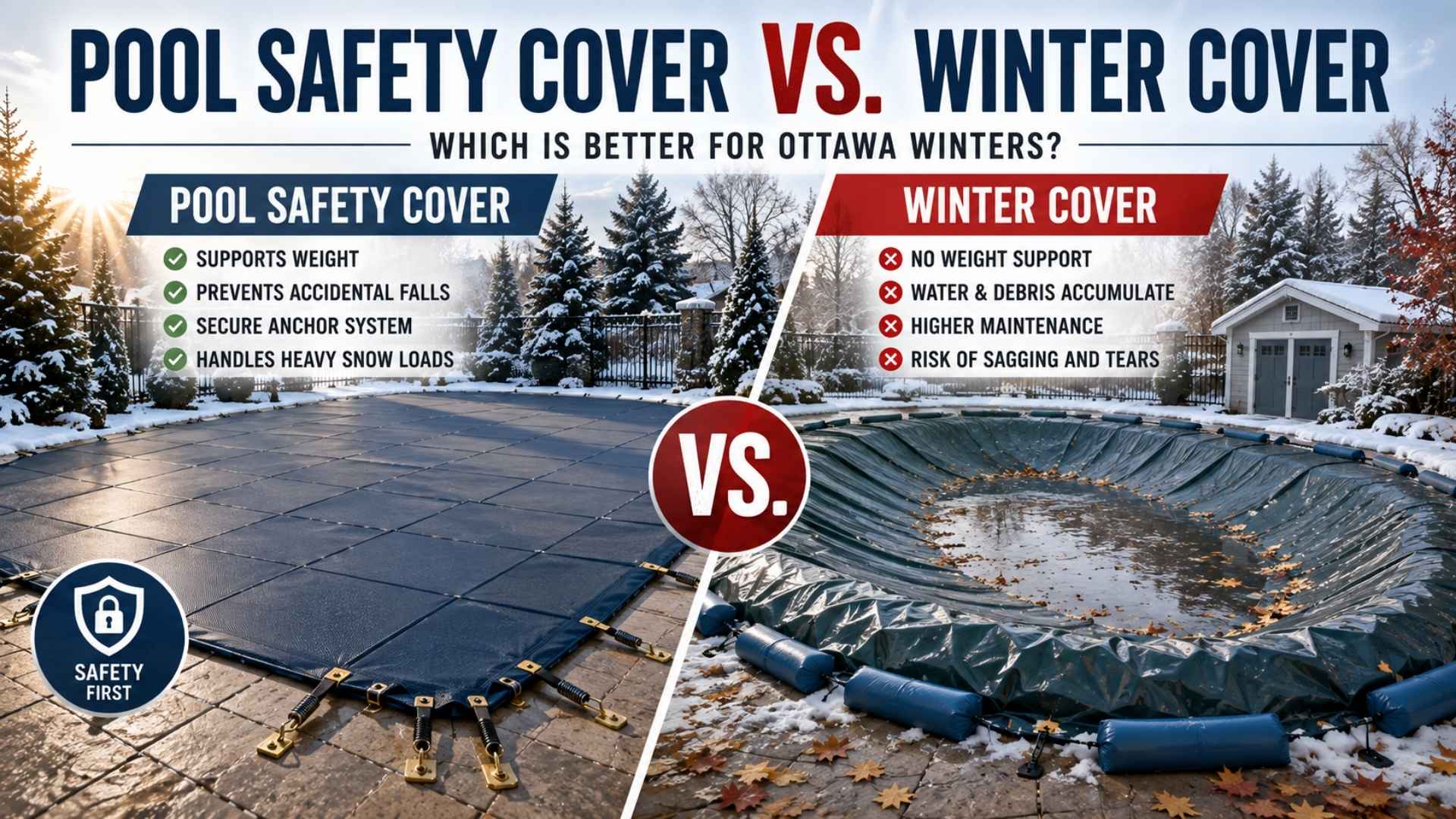 Pool Safety Cover vs. Winter Cover